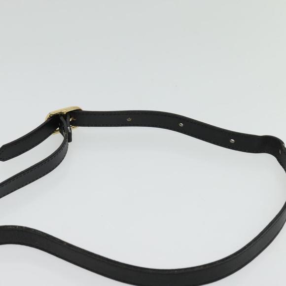 Burberrys Shoulder Bag Leather Gold Black Auth ep10528